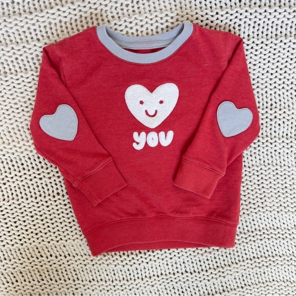 Cat & Jack Red and White Heart Design Toddler Sweater 2T - Picture 2 of 6